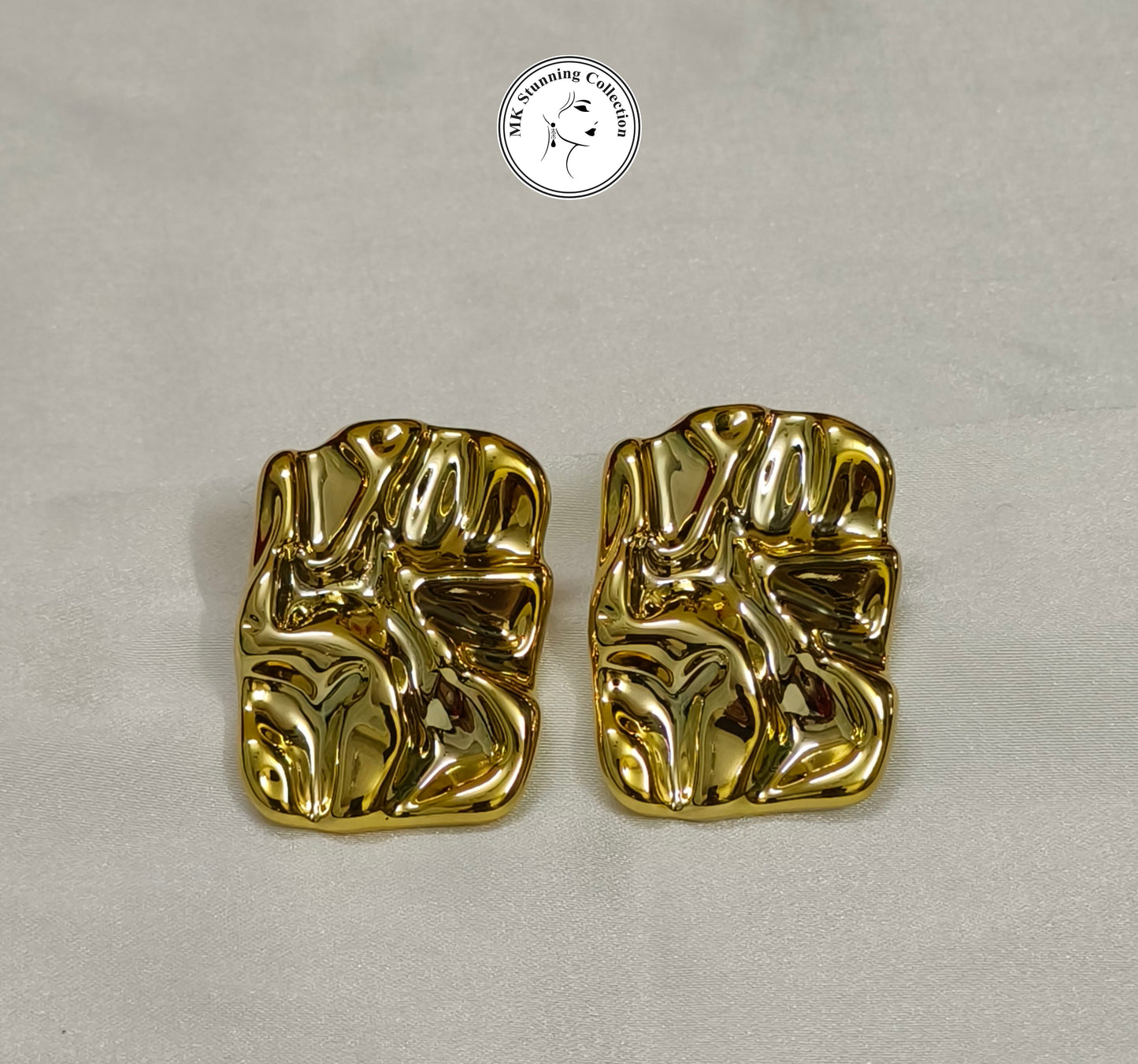 Modern Gold Textured Earrings