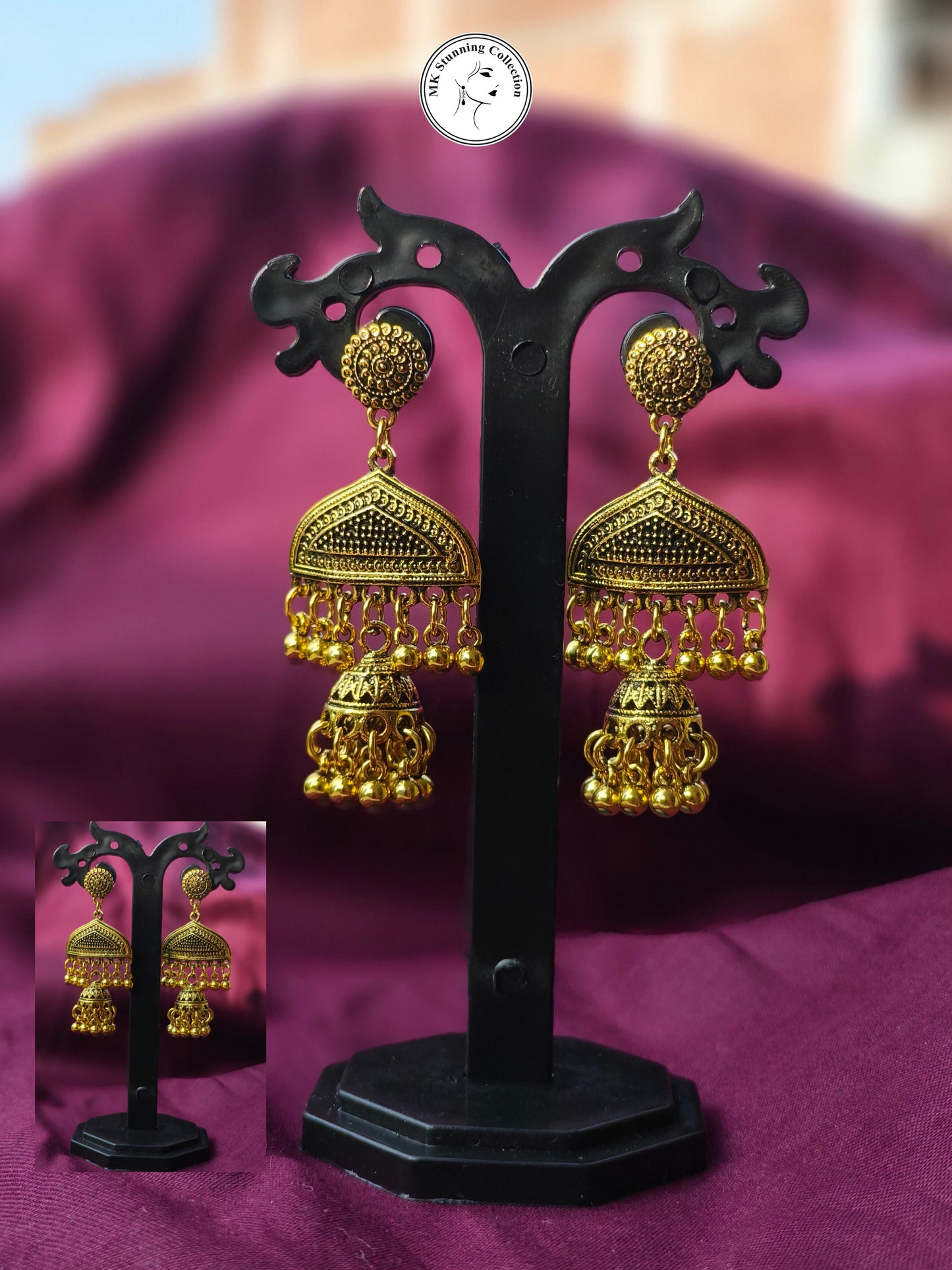 Elegant Golden Jhumka Earrings