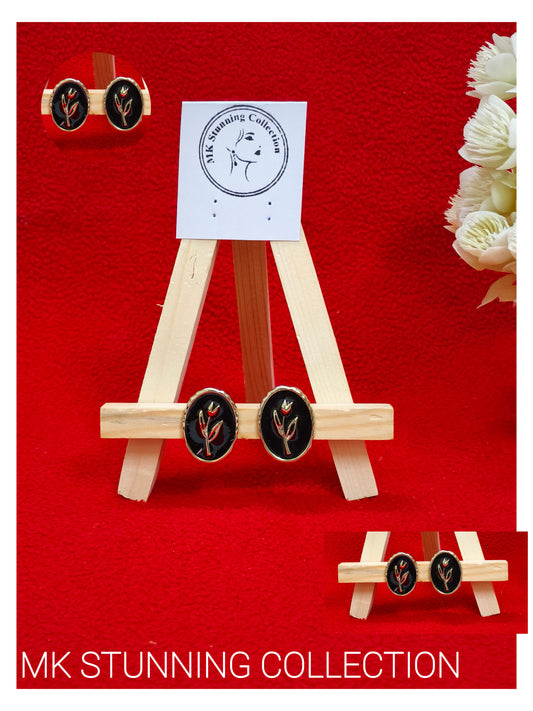 Elegant Floral Earrings on Display