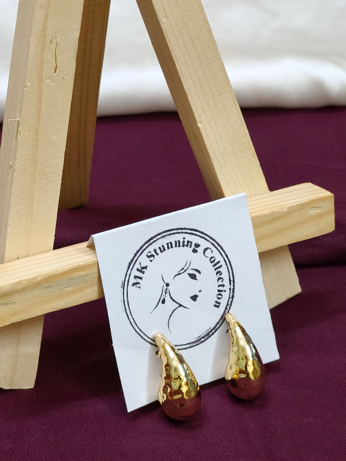 Elegant Gold-Tone Teardrop Earrings