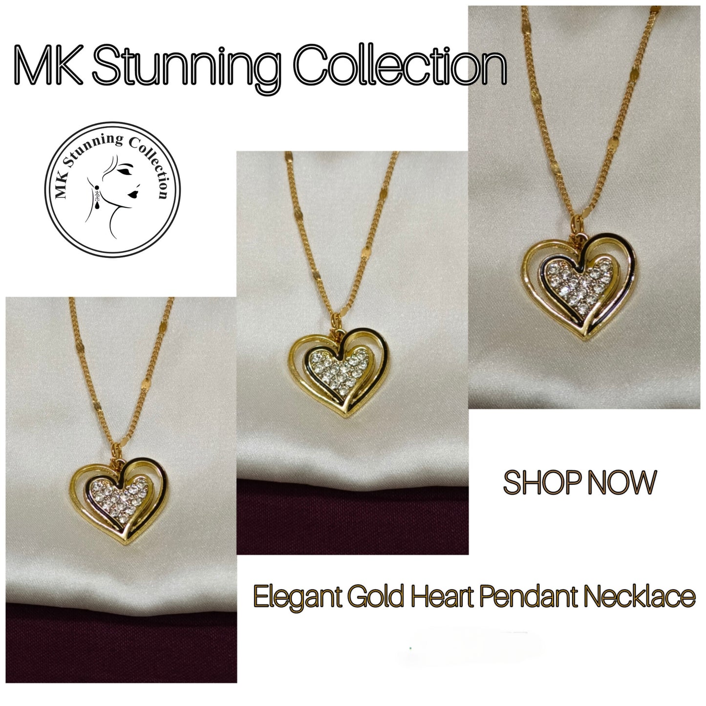 Elegant Gold Heart Pendant Necklace