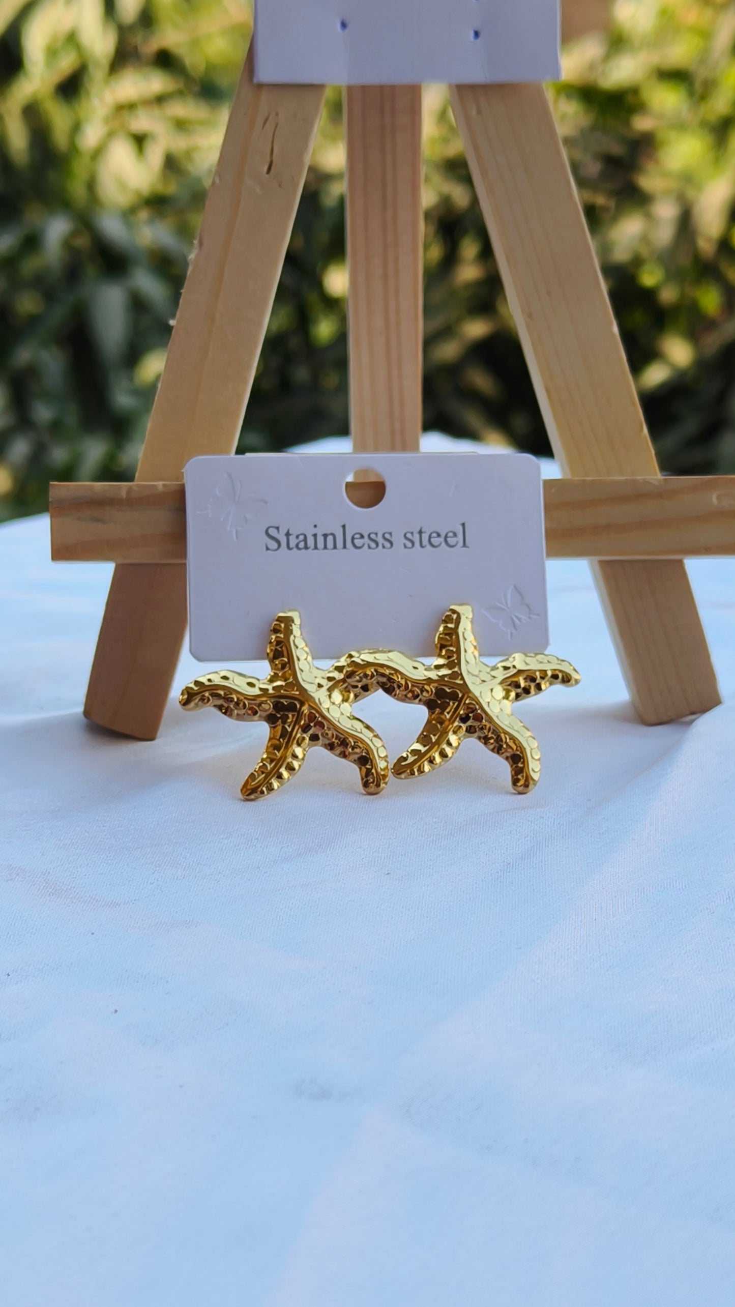 Gold Starfish Stud Earrings – Stainless Steel Coastal Chic