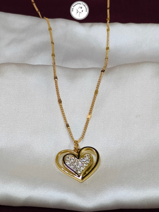 Elegant Gold Heart Pendant Necklace