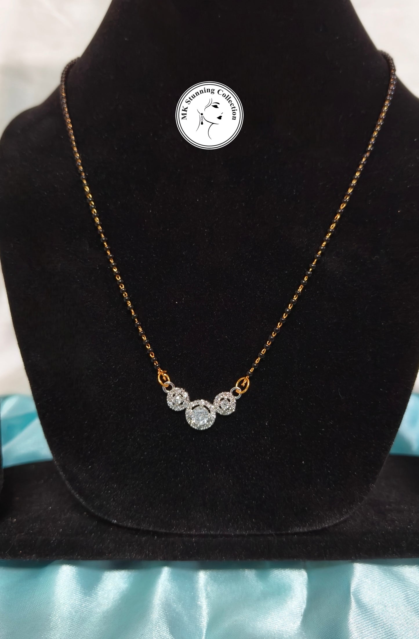 Sparkling Triple-Circle Pendant Necklace