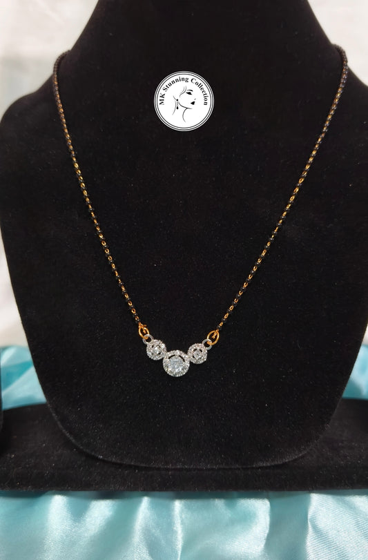 Sparkling Triple-Circle Pendant Necklace