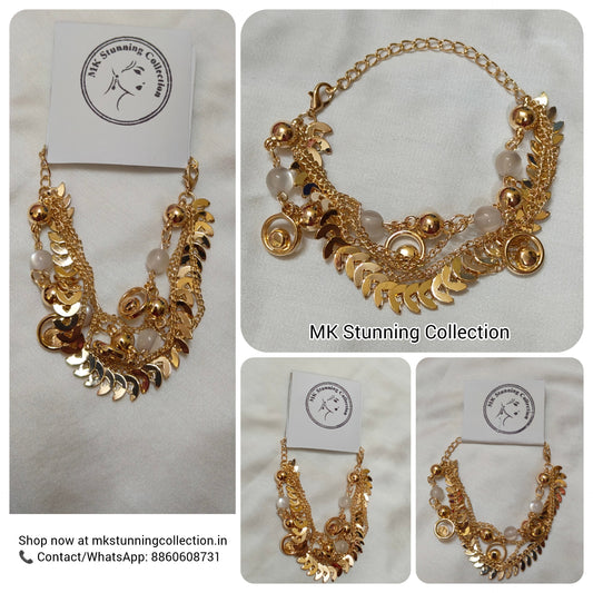 Elegant Gold Charm Layered Bracelet