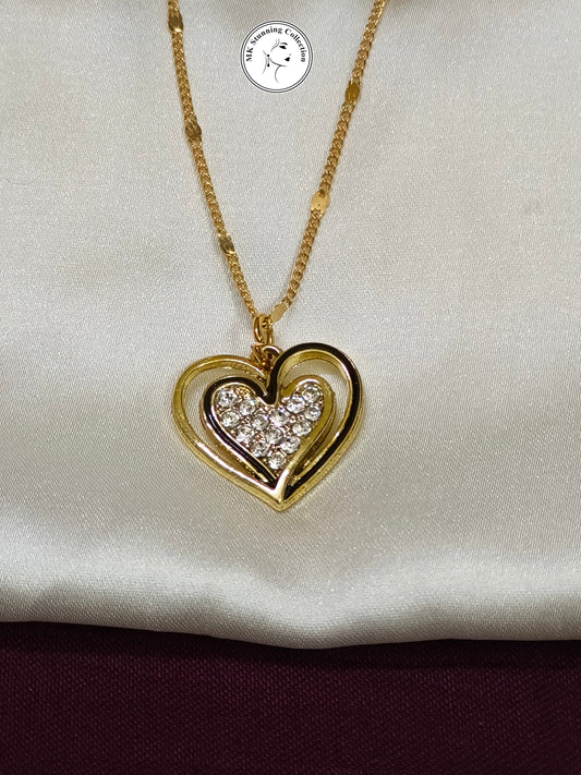 Elegant Gold Heart Pendant Necklace